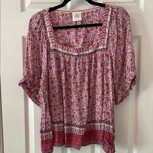 Floral Print Women's Top - Pink
